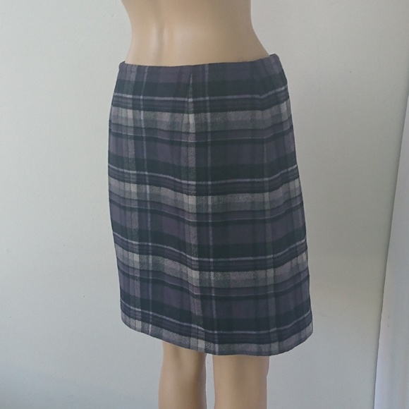 Style & Co Purple Plaid Wool Blend Skirt Size 8P - Picture 4 of 7